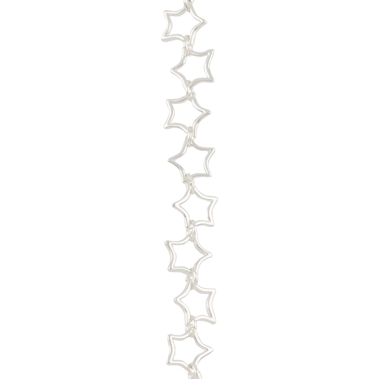 12 Pack: 7.5" Silver Star Charm Bracelet by Bead Landing™